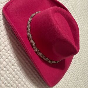 Pink Cowboy Hat with Rhinestone Band